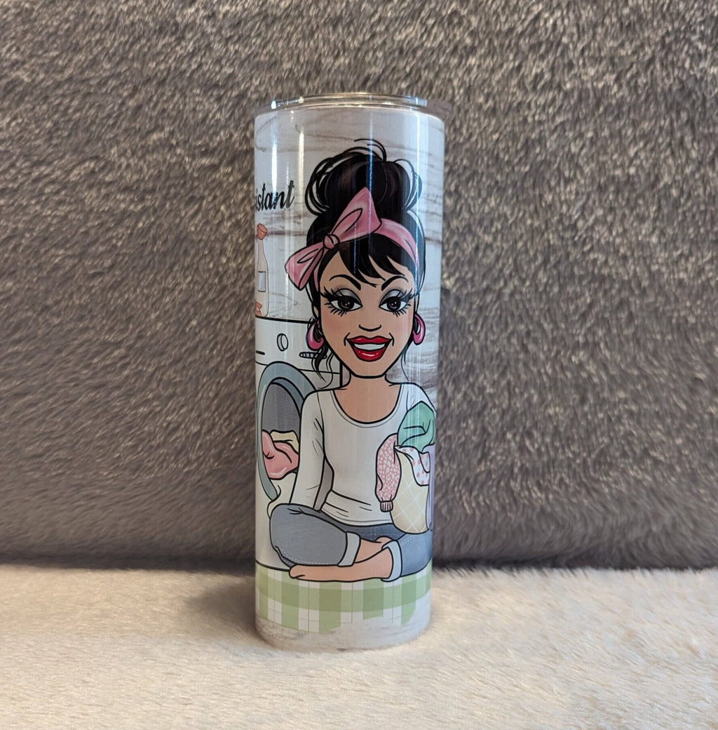Laundry Girl Tumbler 20oz With Reusable Straw, Can Be Personalized