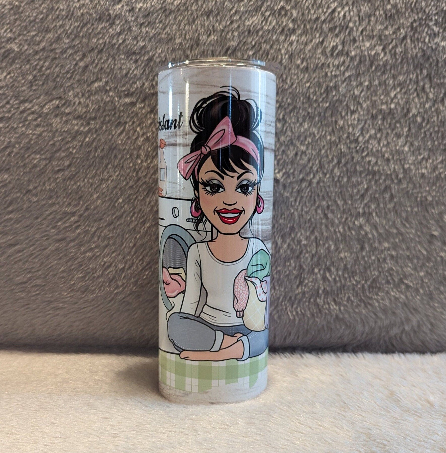 Laundry Girl Tumbler 20oz With Reusable Straw, Can Be Personalized