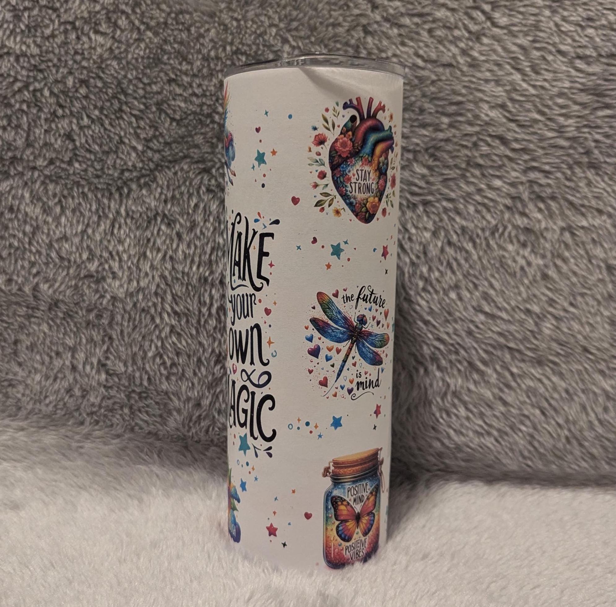 Motivational Inspirational Tumbler 20oz With Reusable Straw