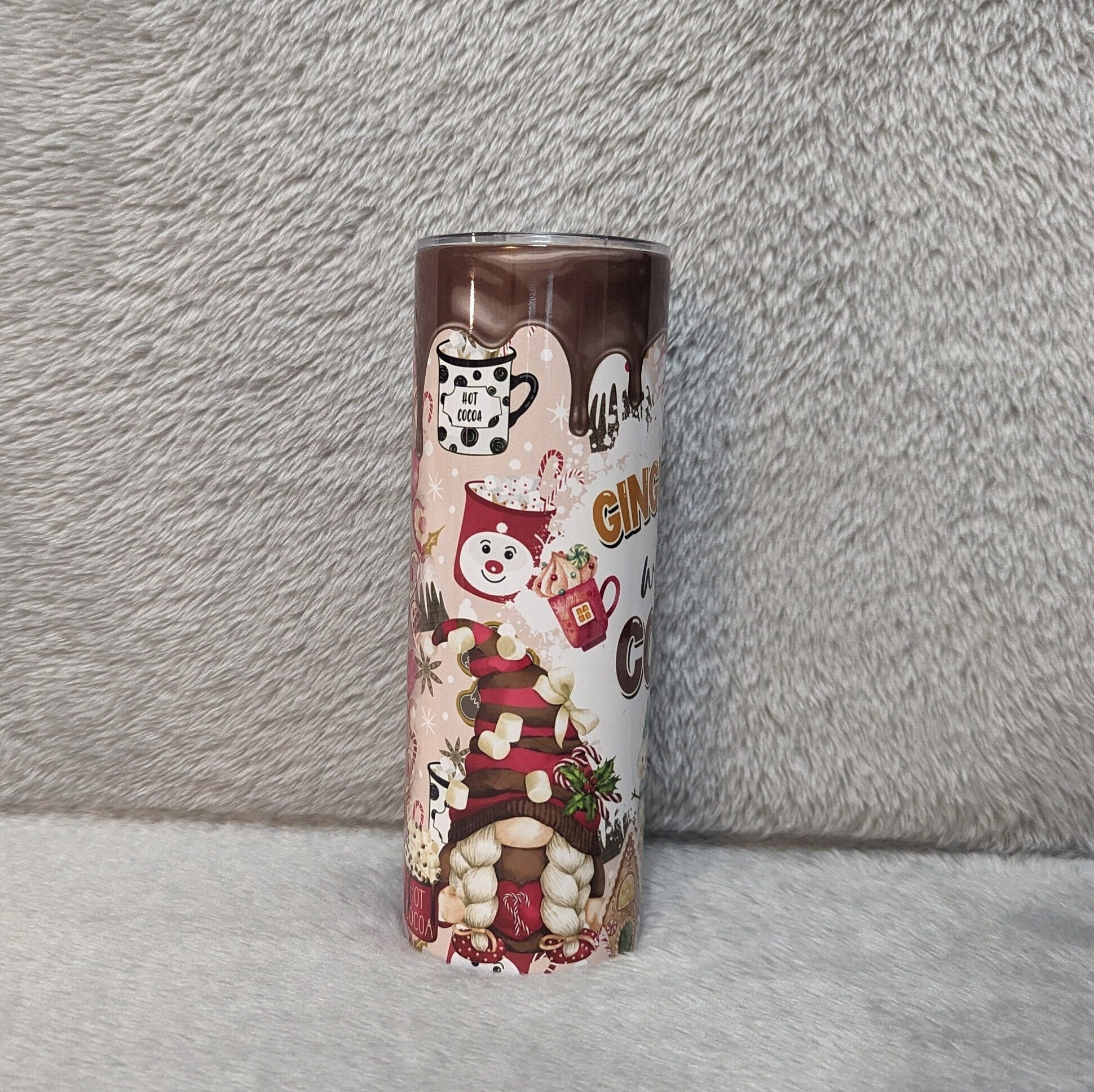 Gingerbread Gnomes Tumbler 20oz With Reusable Straw