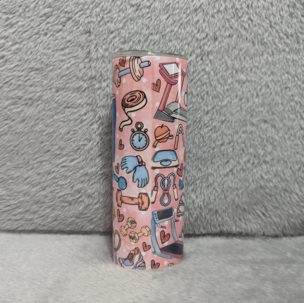 Fitness Tumbler 20oz With Reusable Straw, Can Be Personalized