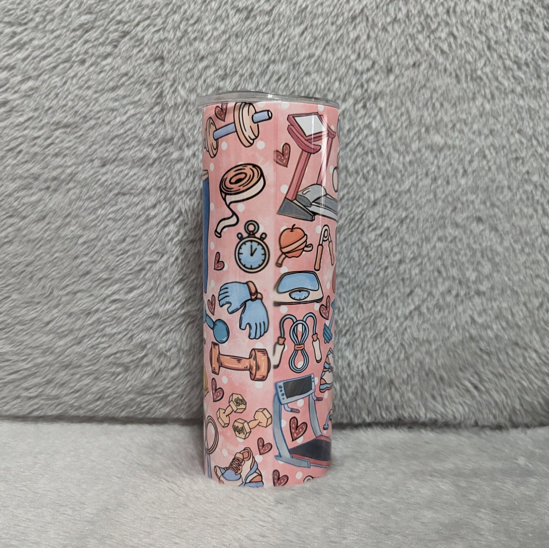 Fitness Tumbler 20oz With Reusable Straw, Can Be Personalized