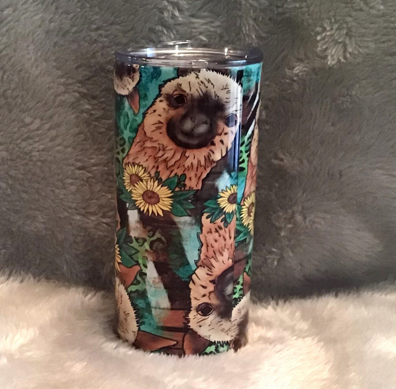 Llama Tumbler 15oz With Reusable Straw, Can Be Personalized