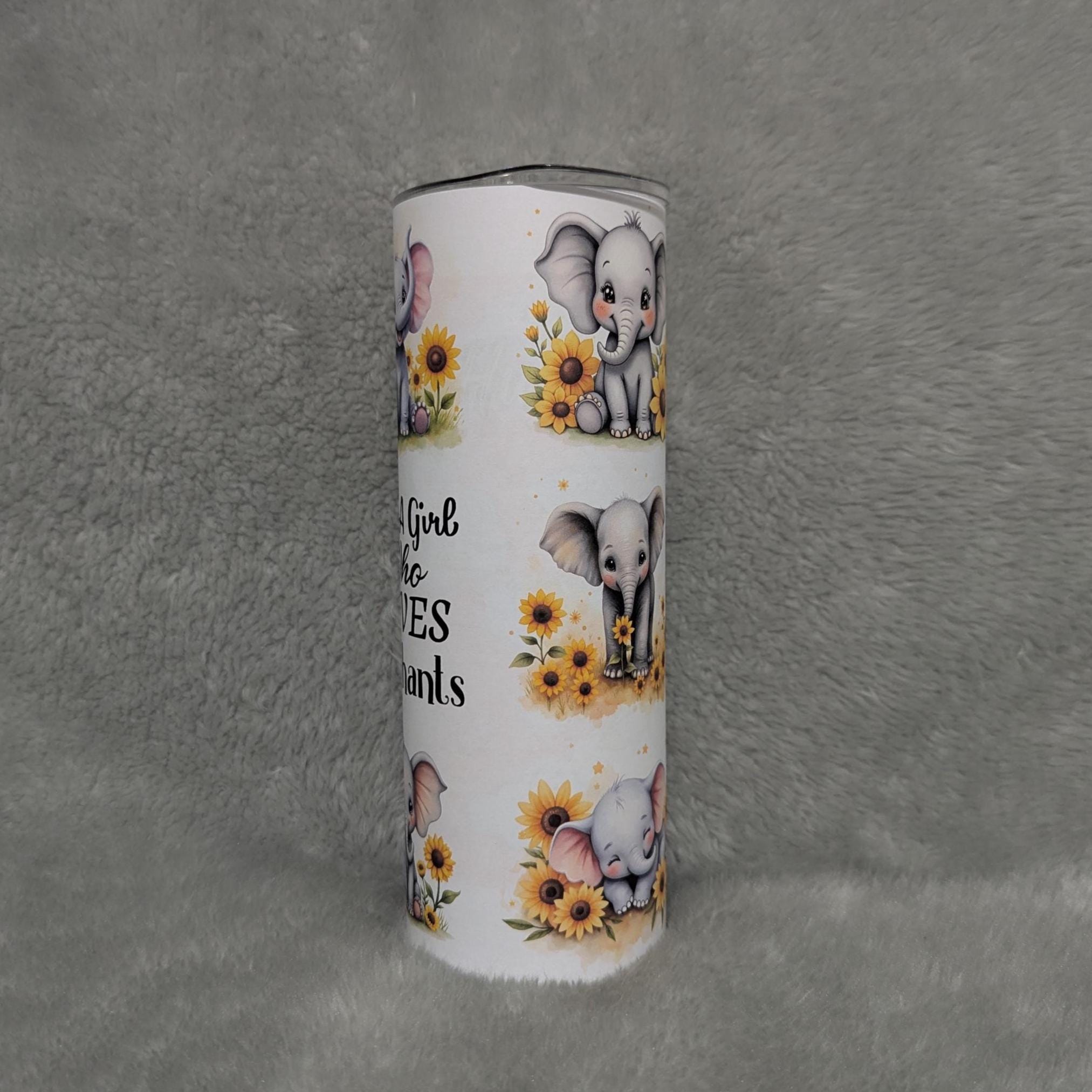 Just A Girl Who Loves Elephants Tumbler 20oz With Reusable Straw