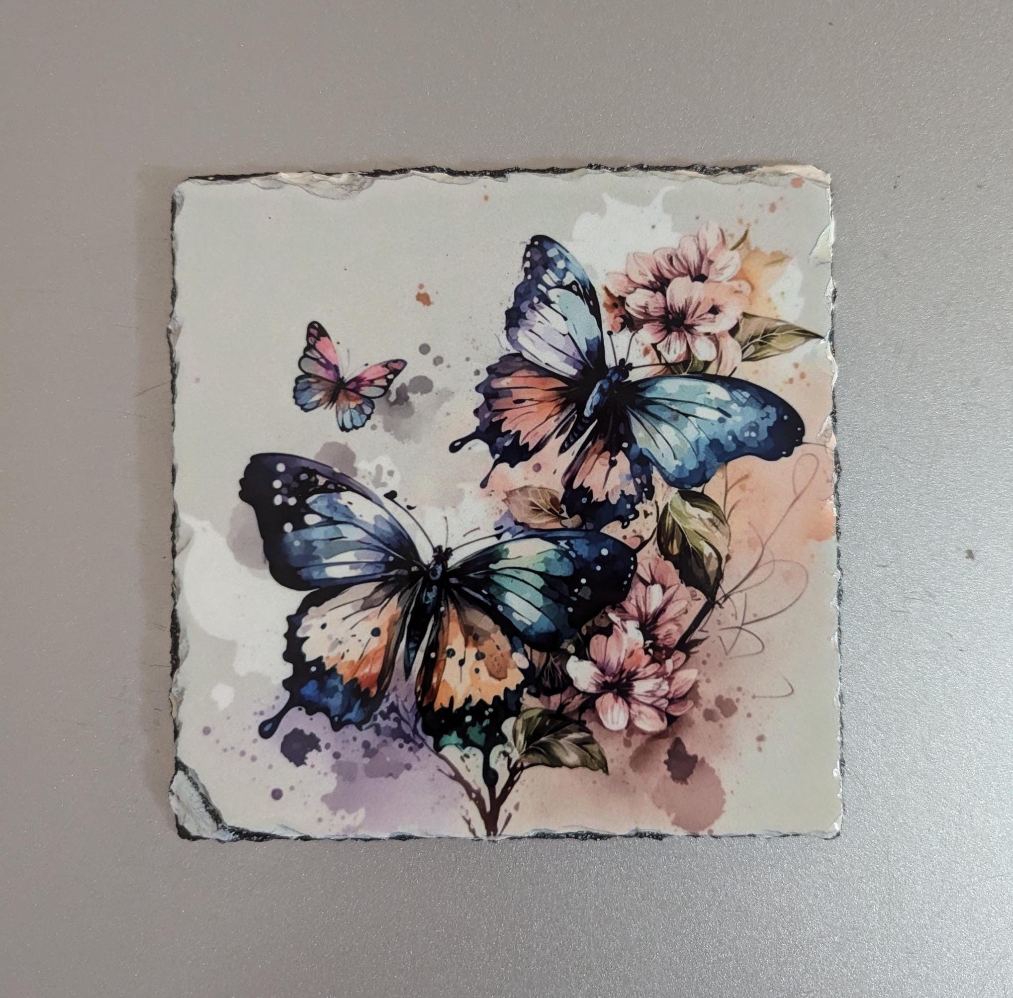 Slate Butterfly Picture With Display Legs