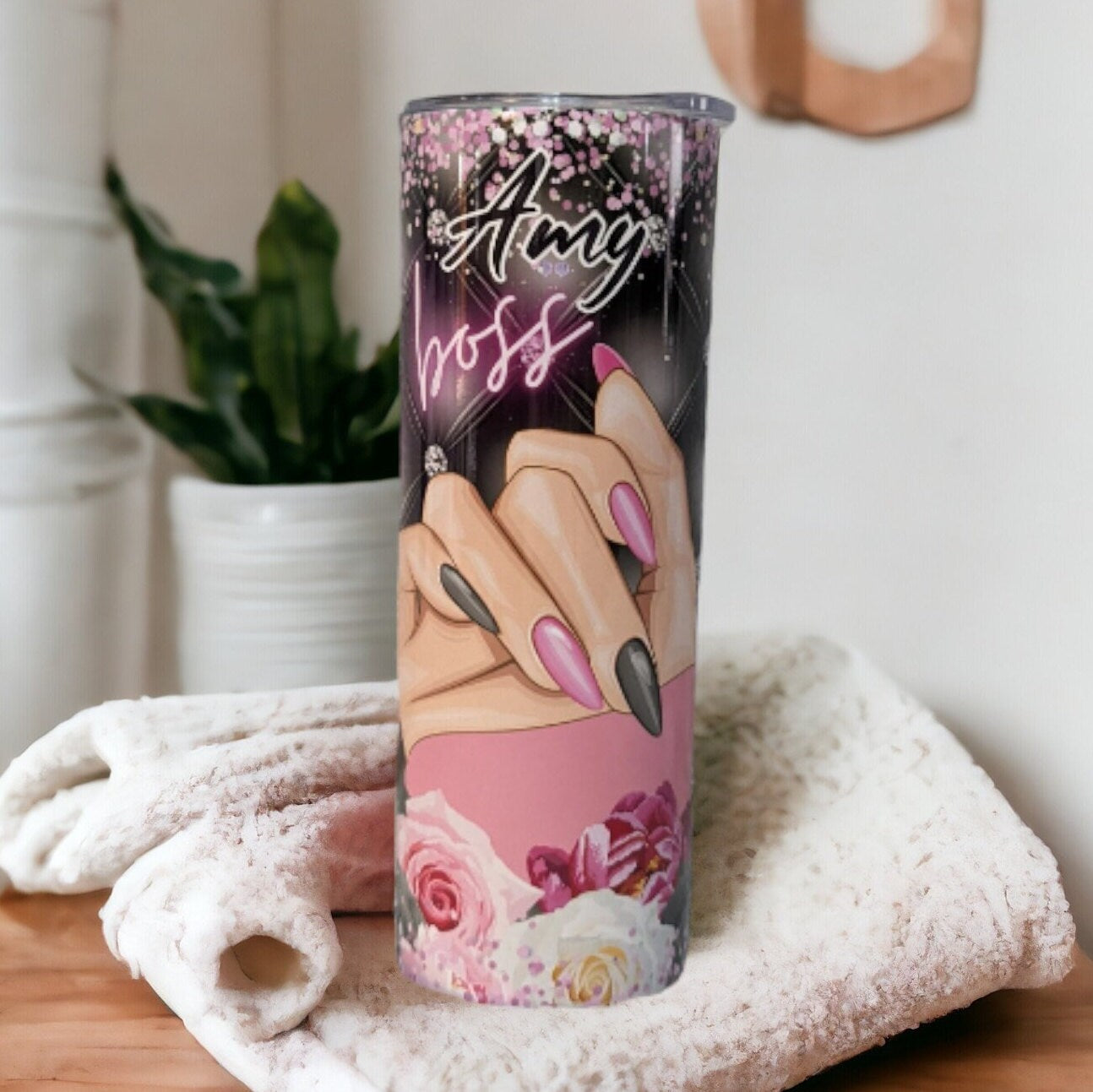 Nail Boss  - Nail Tech Tumbler 20oz Tumber With Reusable Straw, Can Be Personalized
