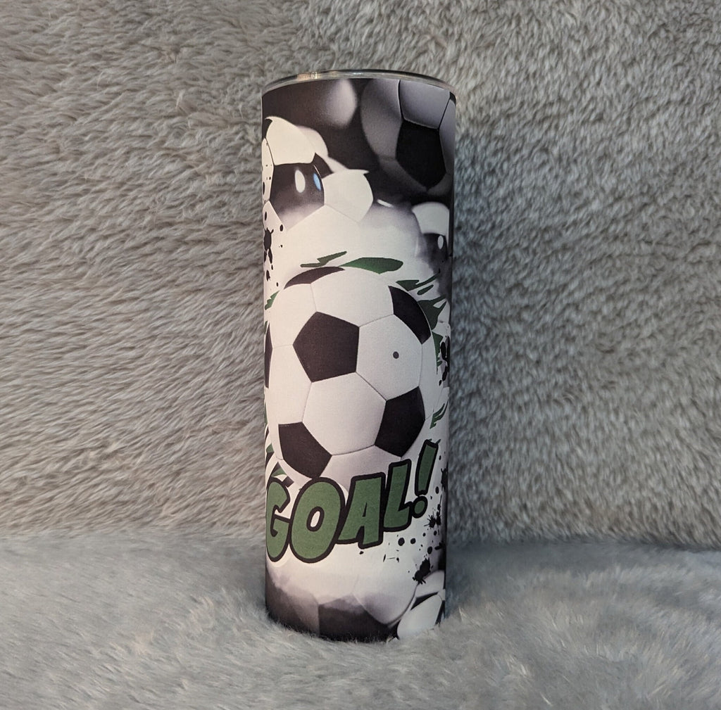 Soccer Ball Tumbler 20oz Tumber With Reusable Straw