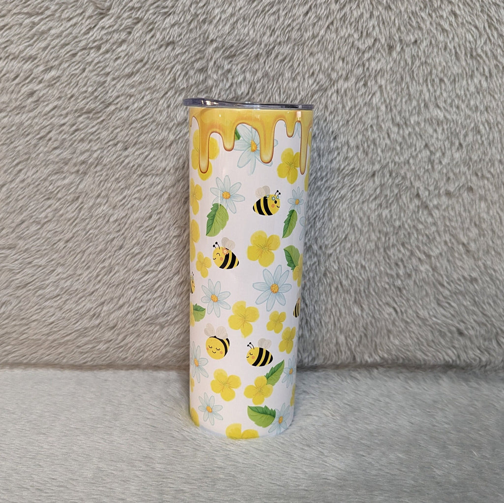 Just Bee Kind Honey Bee Gnome Tumbler 20oz With Reusable Straw, Can Be Personalized