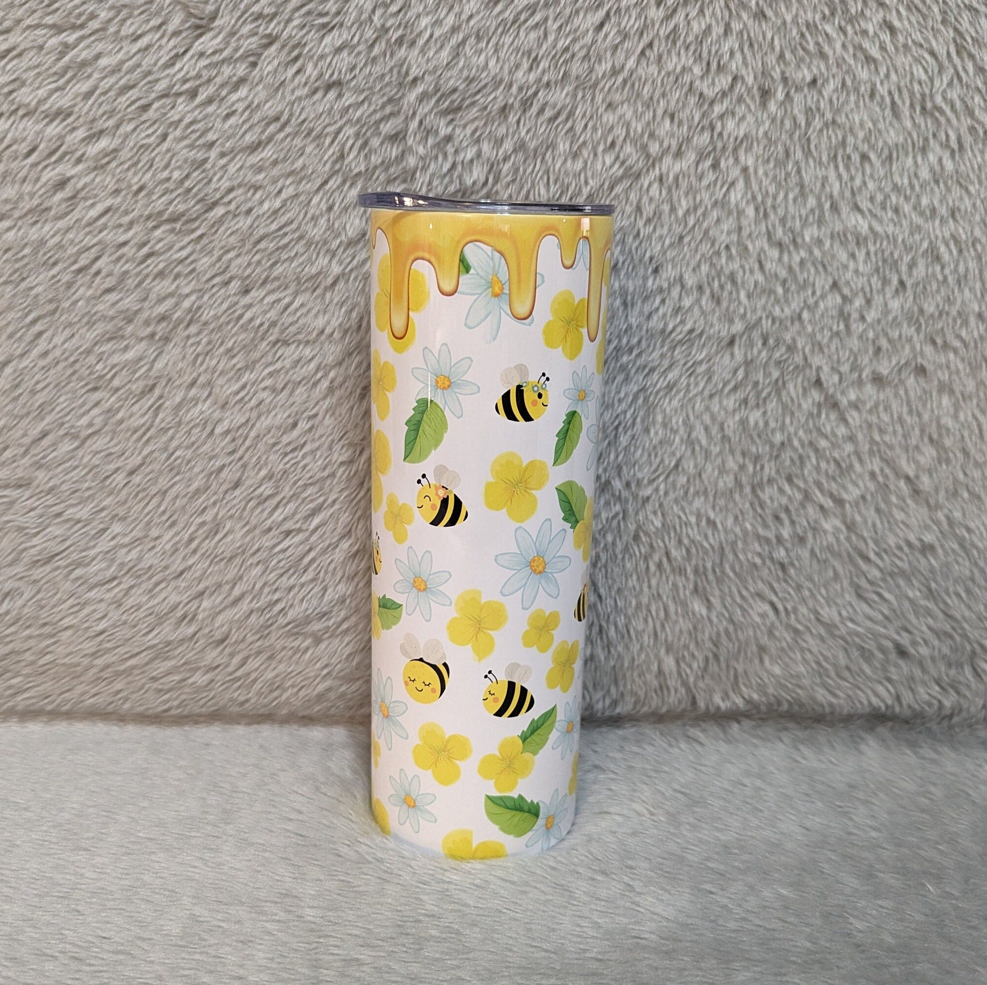 Just Bee Kind Honey Bee Gnome Tumbler 20oz With Reusable Straw, Can Be Personalized