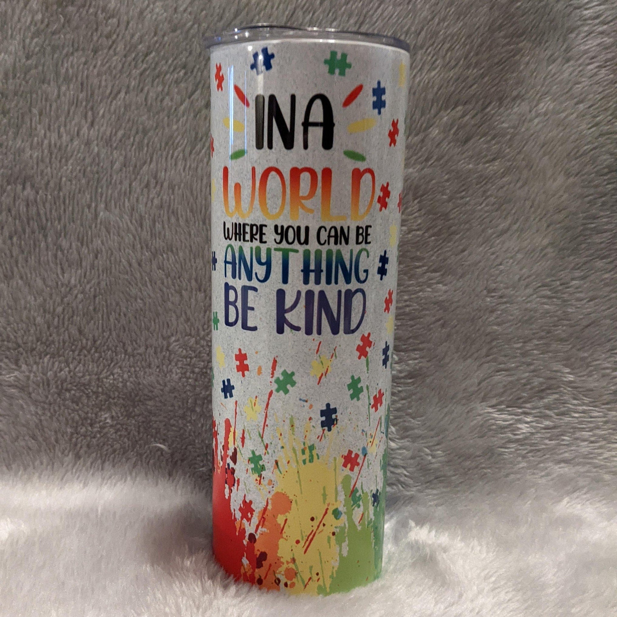 I Love Someone With Autism Tumbler 20oz With Reusable Straw