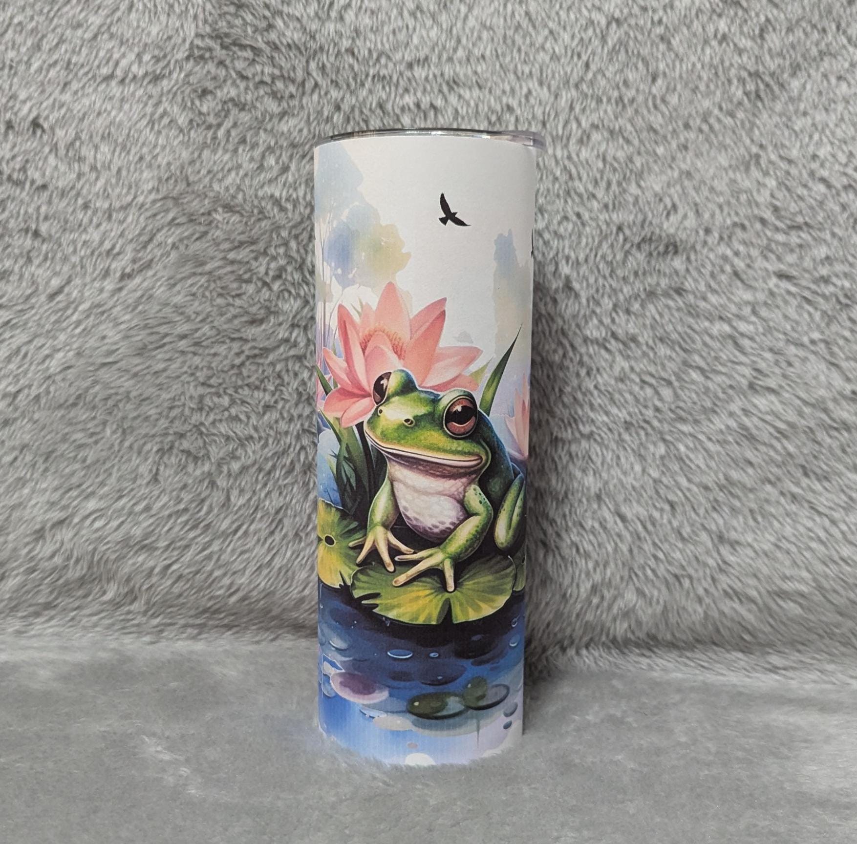 Frog Tumbler 20oz With Reusable Straw, Can Be Personalized