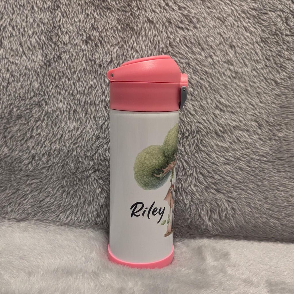 Kids Elephant Water Bottle 12oz With Reusable Straw Can Be Personalized
