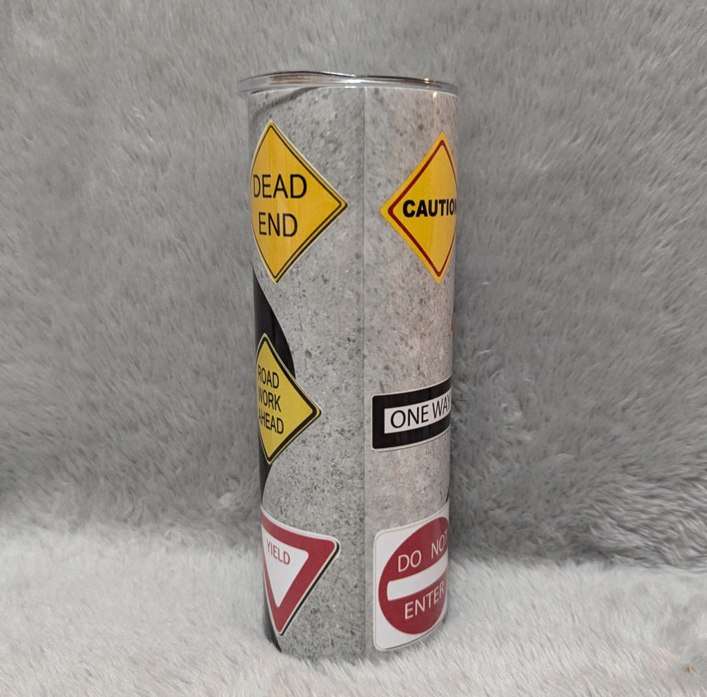 Construction Tumbler 20oz With Reusable Straw, Can Be Personalized