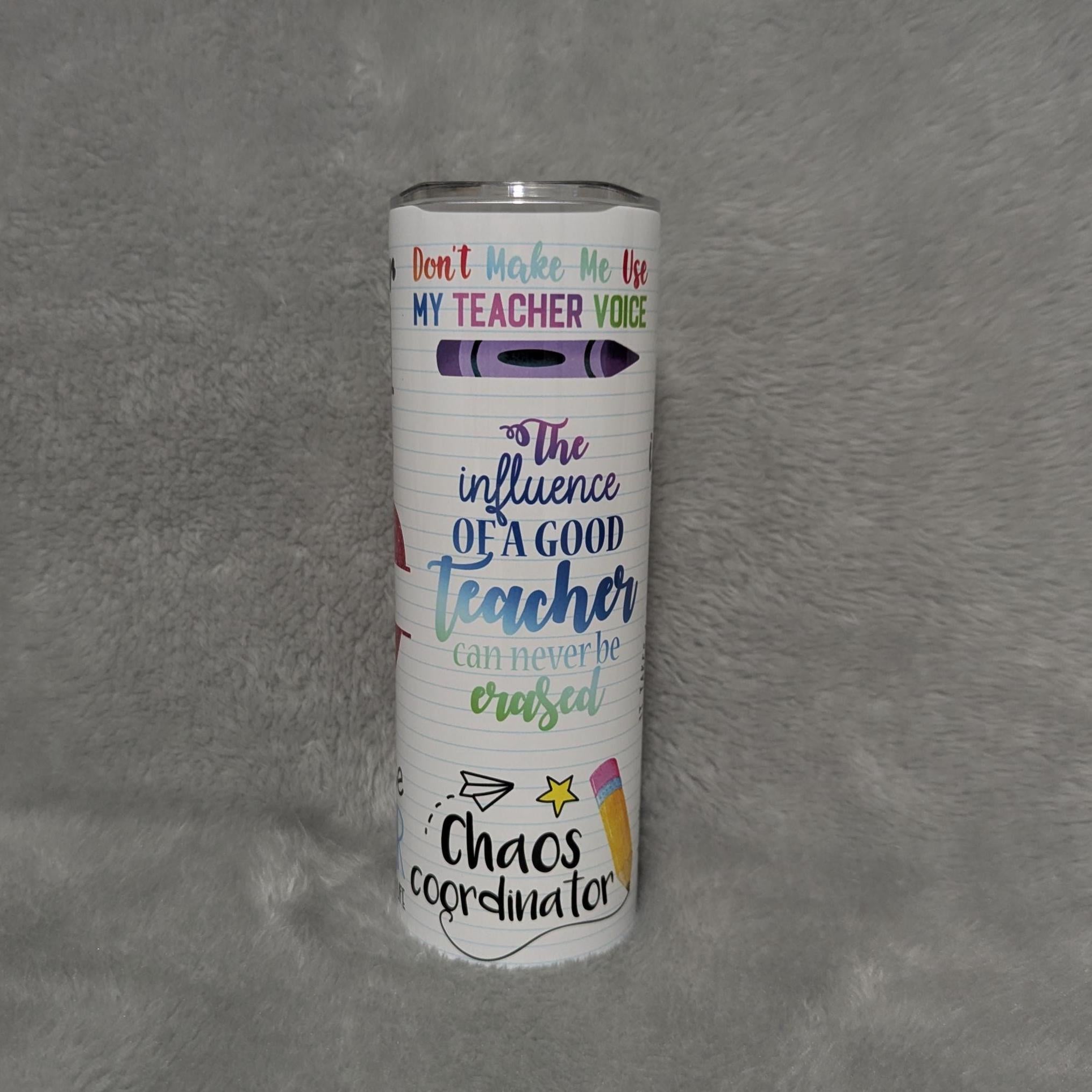 Personalized Teacher Tumbler 20oz With Reusable Straw, Can Be Personalized