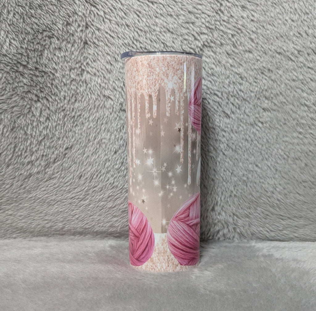 Playful Kitten Tumbler with A Glitter Design 20oz With Reusable Straw, Can Be Personalized