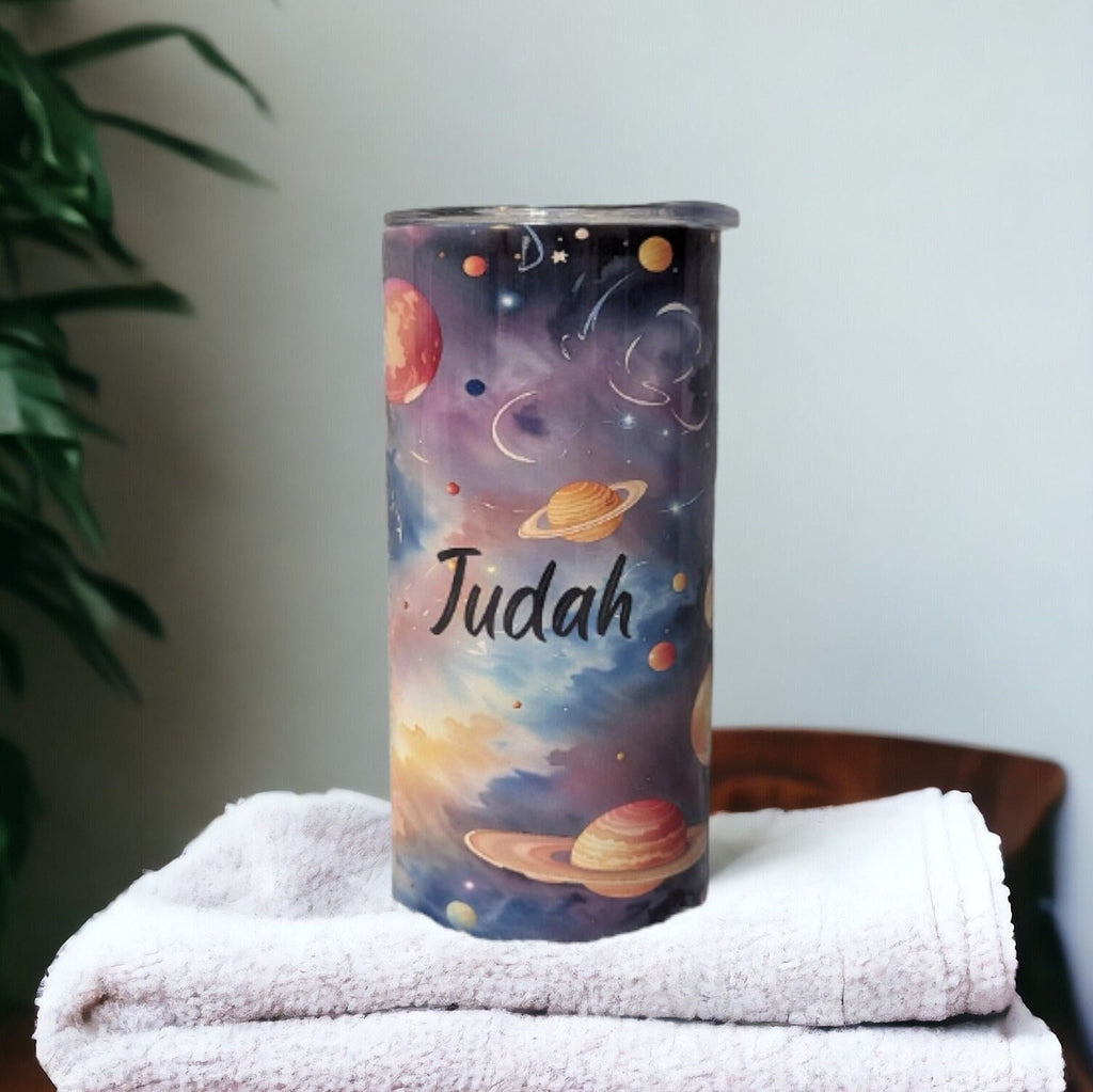 Kids Space Galaxy Tumbler 15oz With Reusable Straw, Can Be Personalized
