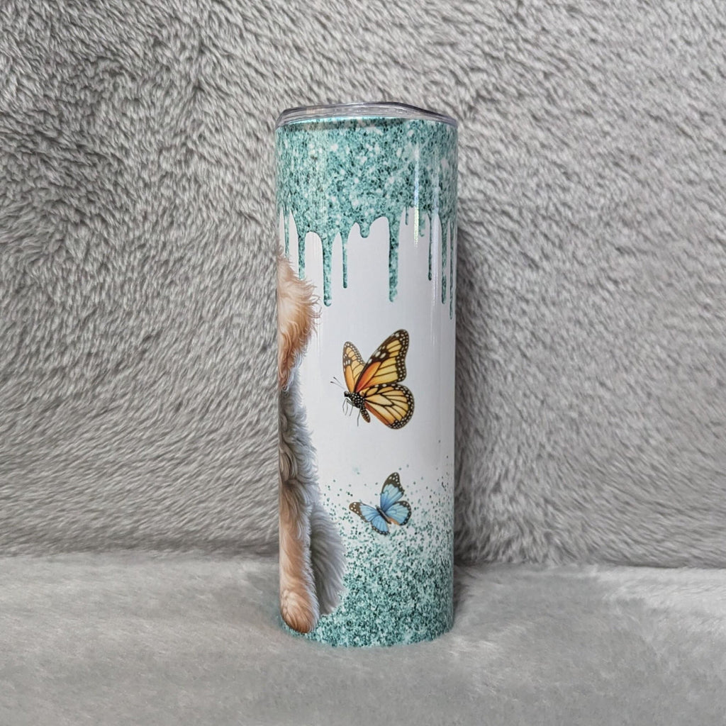 Pretty Poodle Tumbler 20oz With Reusable Straw, Can Be Personalized