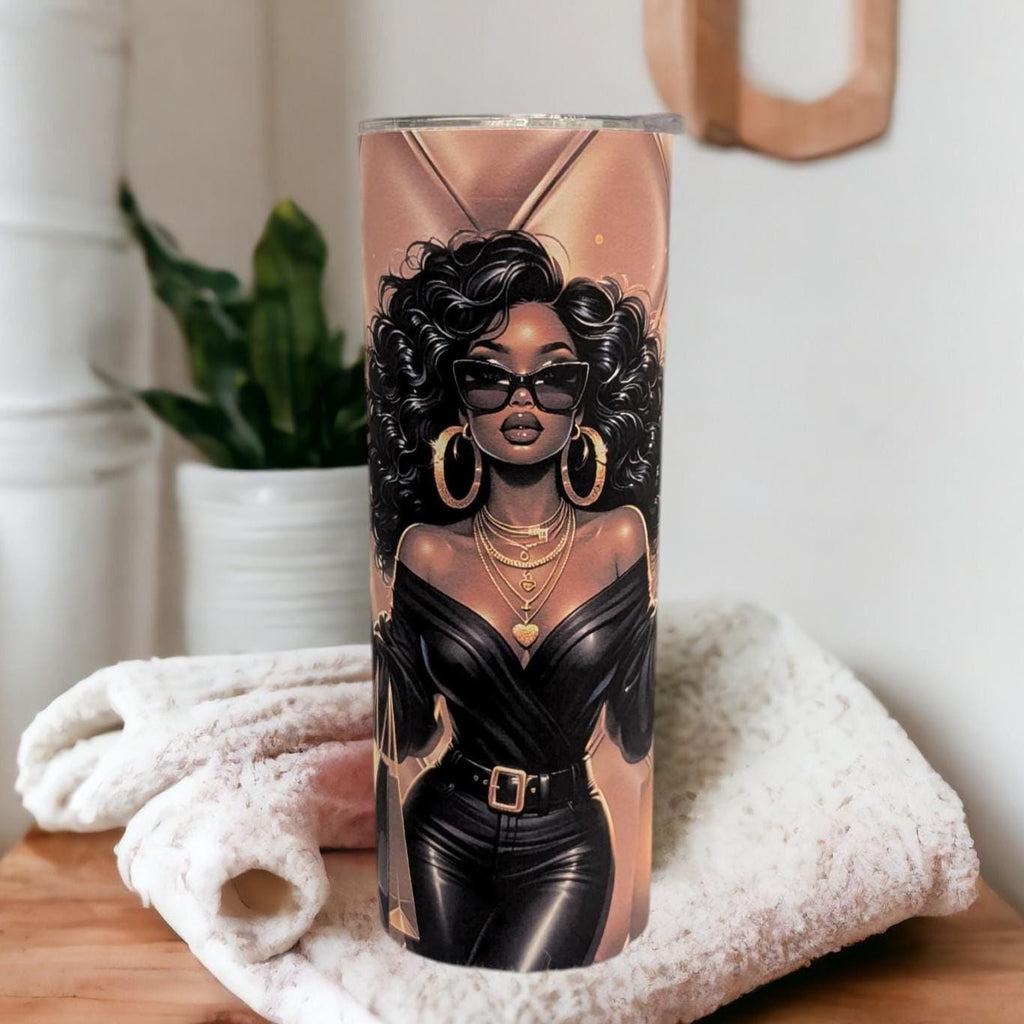 Born To Shop Girl Tumbler 20oz With Reusable Straw, Can Be Personalized