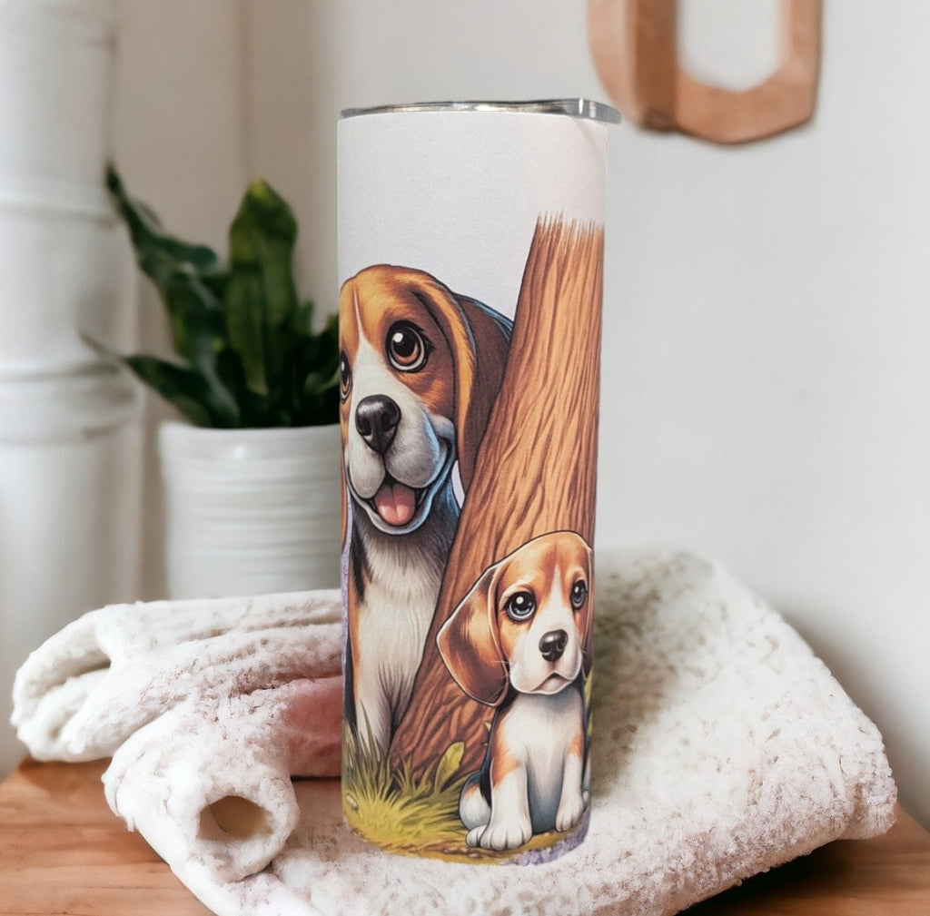Just A Girl Who Loves Puppies Tumbler 20oz With Reusable Straw, Can Be Personalized