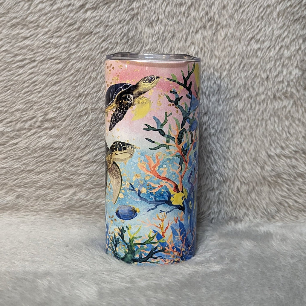 Kids Turtle Tumbler 15oz With Reusable Straw, Can Be Personalized