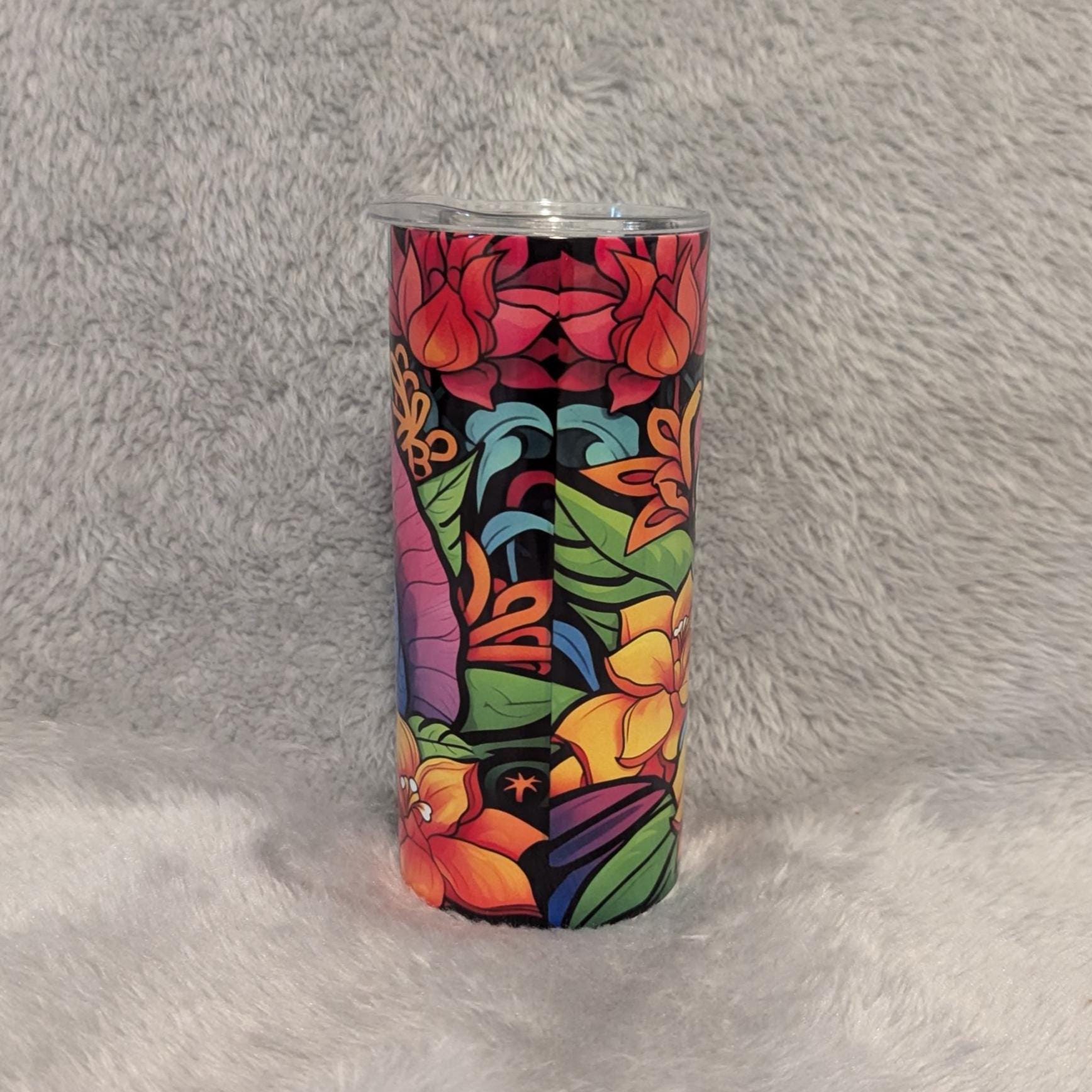 Neon Iguana Lizard Kids Tumbler 15oz With Reusable Straw, Can Be Personalized