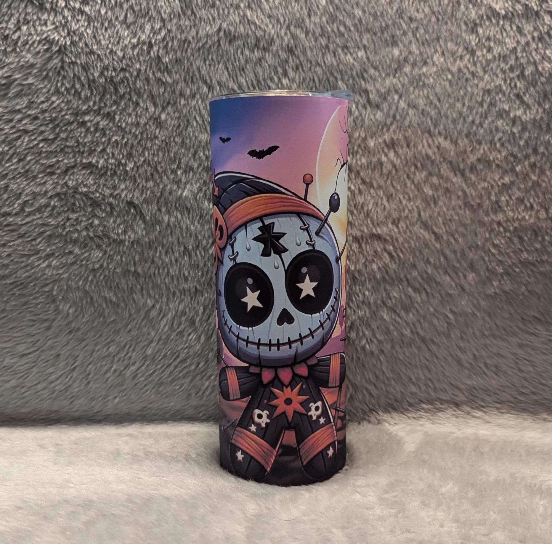 Halloween Mummy Tumbler 20oz With Reusable Straw, Can Be Personalized