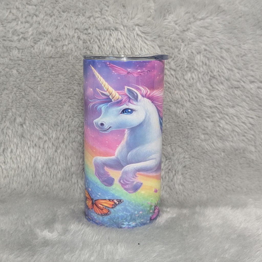 Kids Unicorn Tumbler 15oz With Reusable Straw, Can Be Personalized