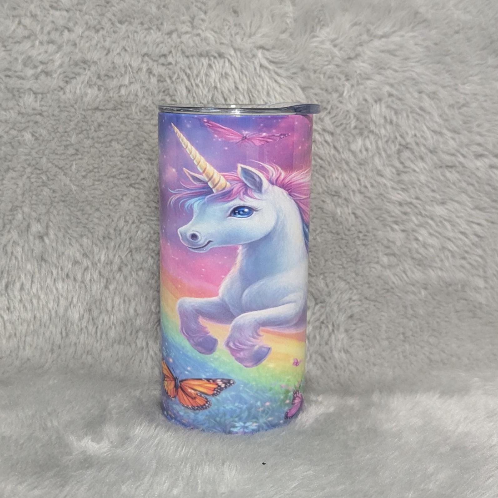 Kids Unicorn Tumbler 15oz With Reusable Straw, Can Be Personalized