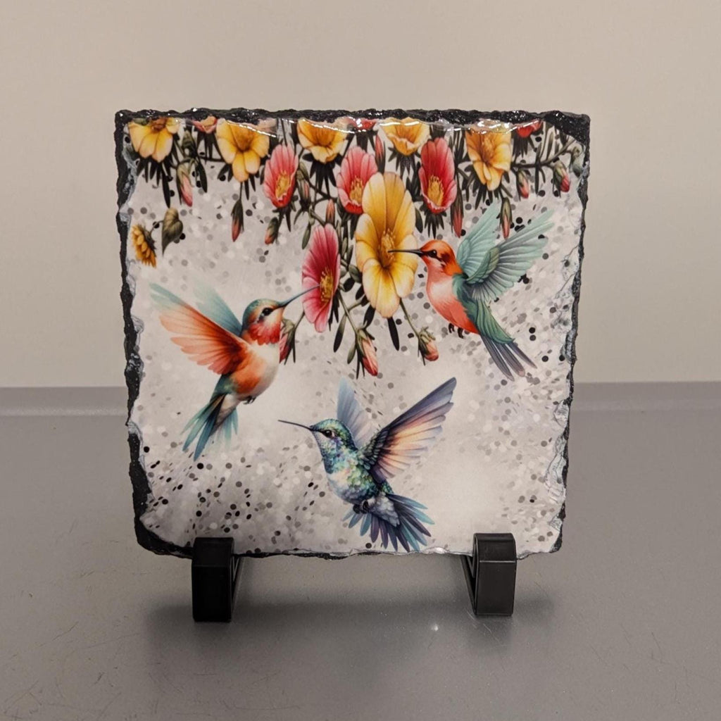 Hummingbird Slate Picture With Display Legs