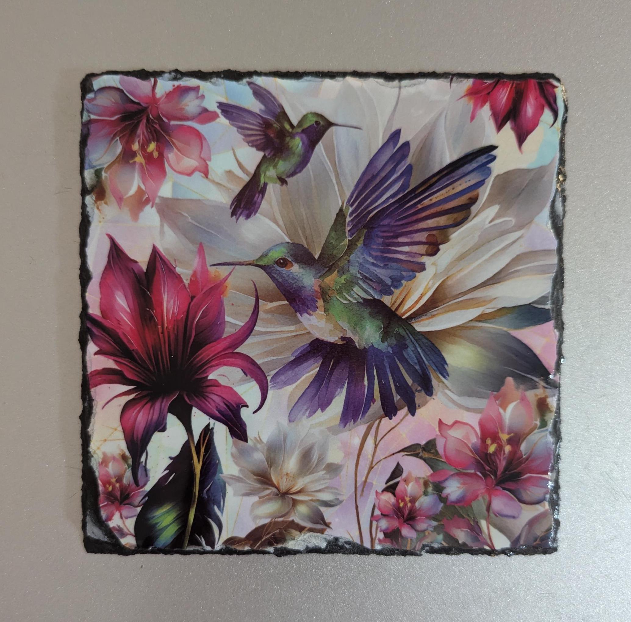 Slate Hummingbird Picture With Display Legs
