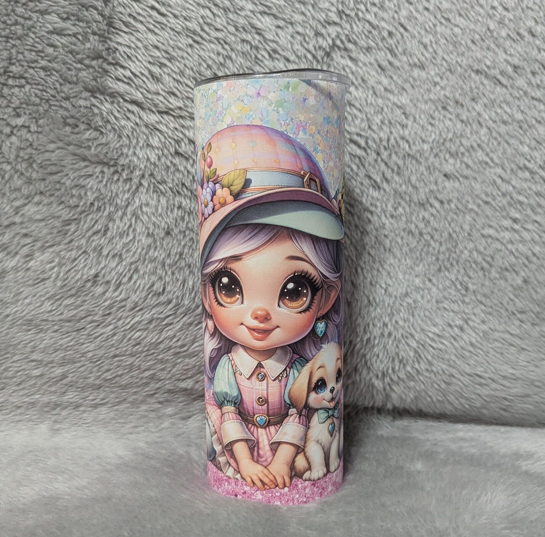 Pretty Girl Gnome Tumbler 20oz With Reusable Straw, Can Be Personalized