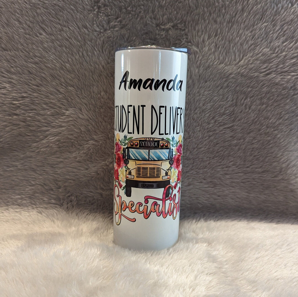 Bus Driver Tumbler 20oz With Reusable Straw, Can Be Personalized