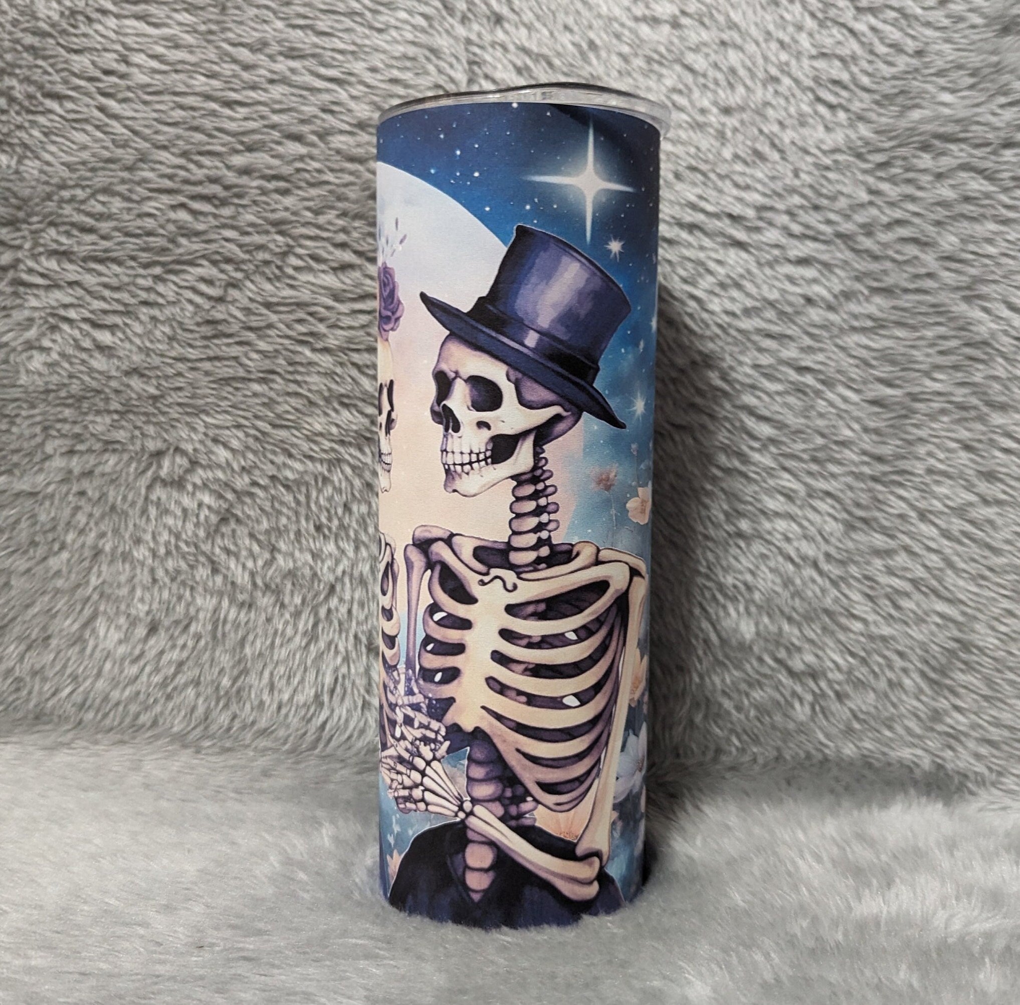 Always and Forever Skeleton Tumbler 20oz With Reusable Straw, Can Be Personalized