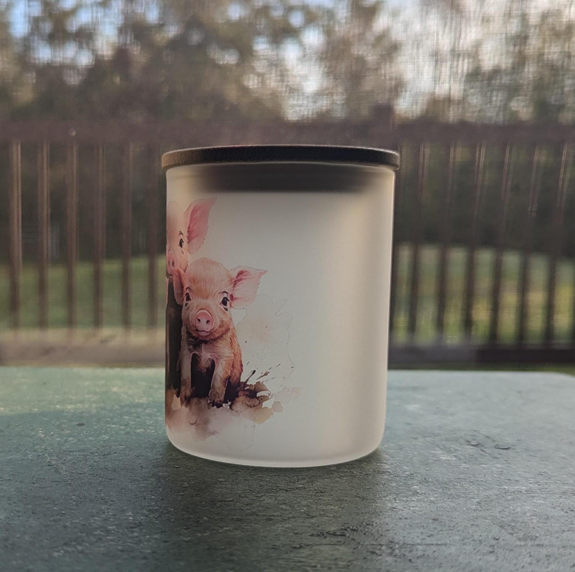 Pig Candle Holder With A Battery Operated Flickering Tea Light