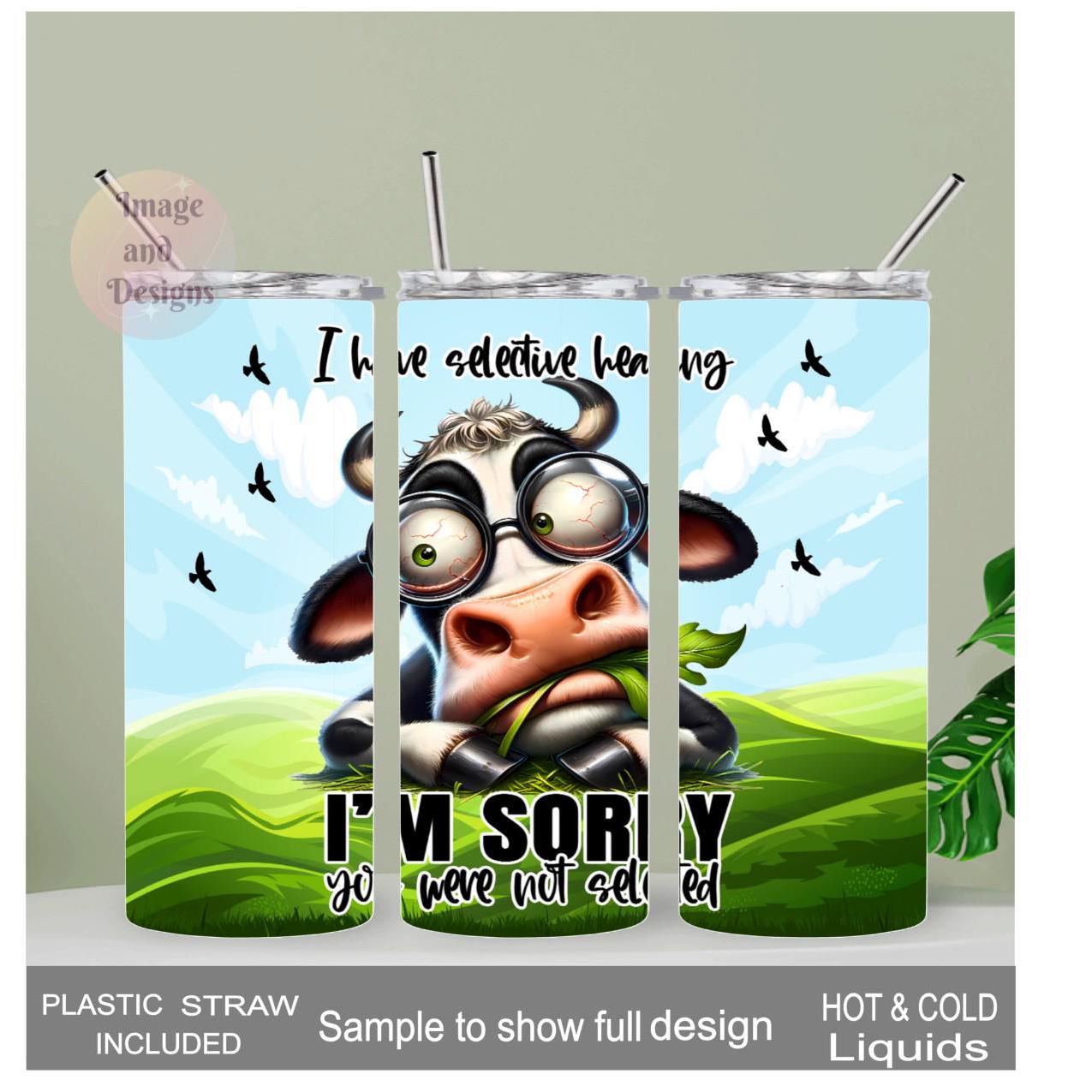 Sarcastic Cow Tumbler 20oz With Reusable Straw, Can Be Personalized