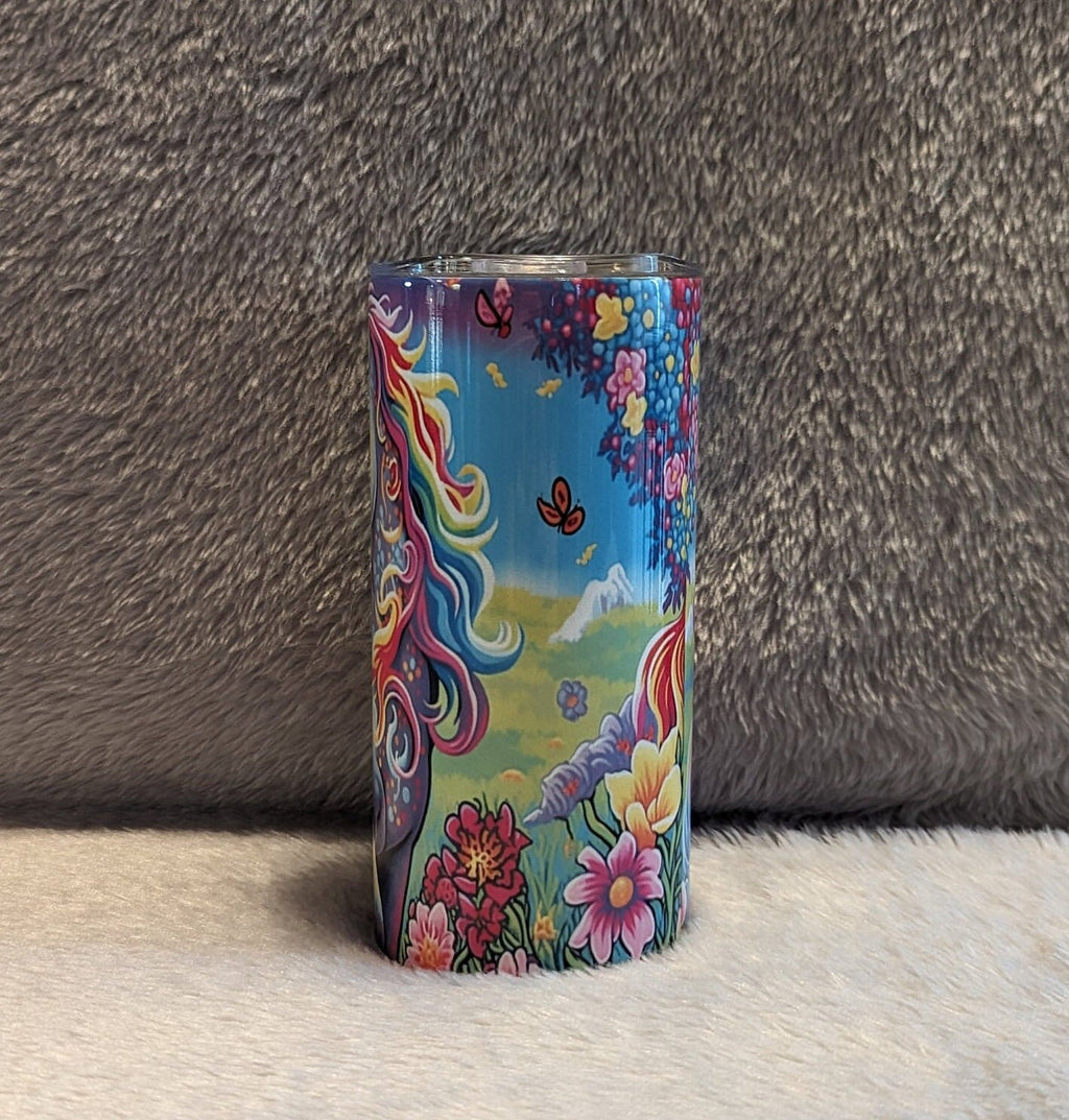 Kids Pretty Unicorn Tumbler 15oz With Reusable Straw, Can Be Personalized