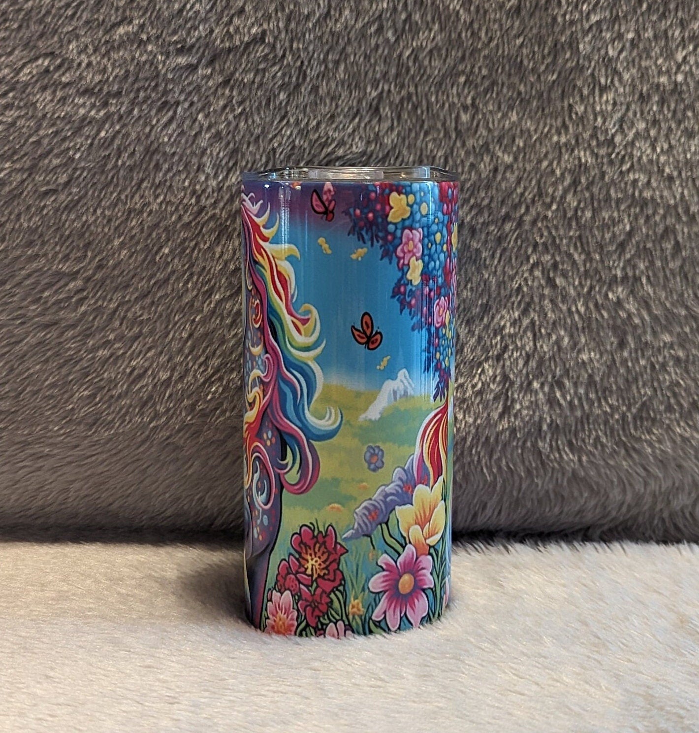 Kids Pretty Unicorn Tumbler 15oz With Reusable Straw, Can Be Personalized