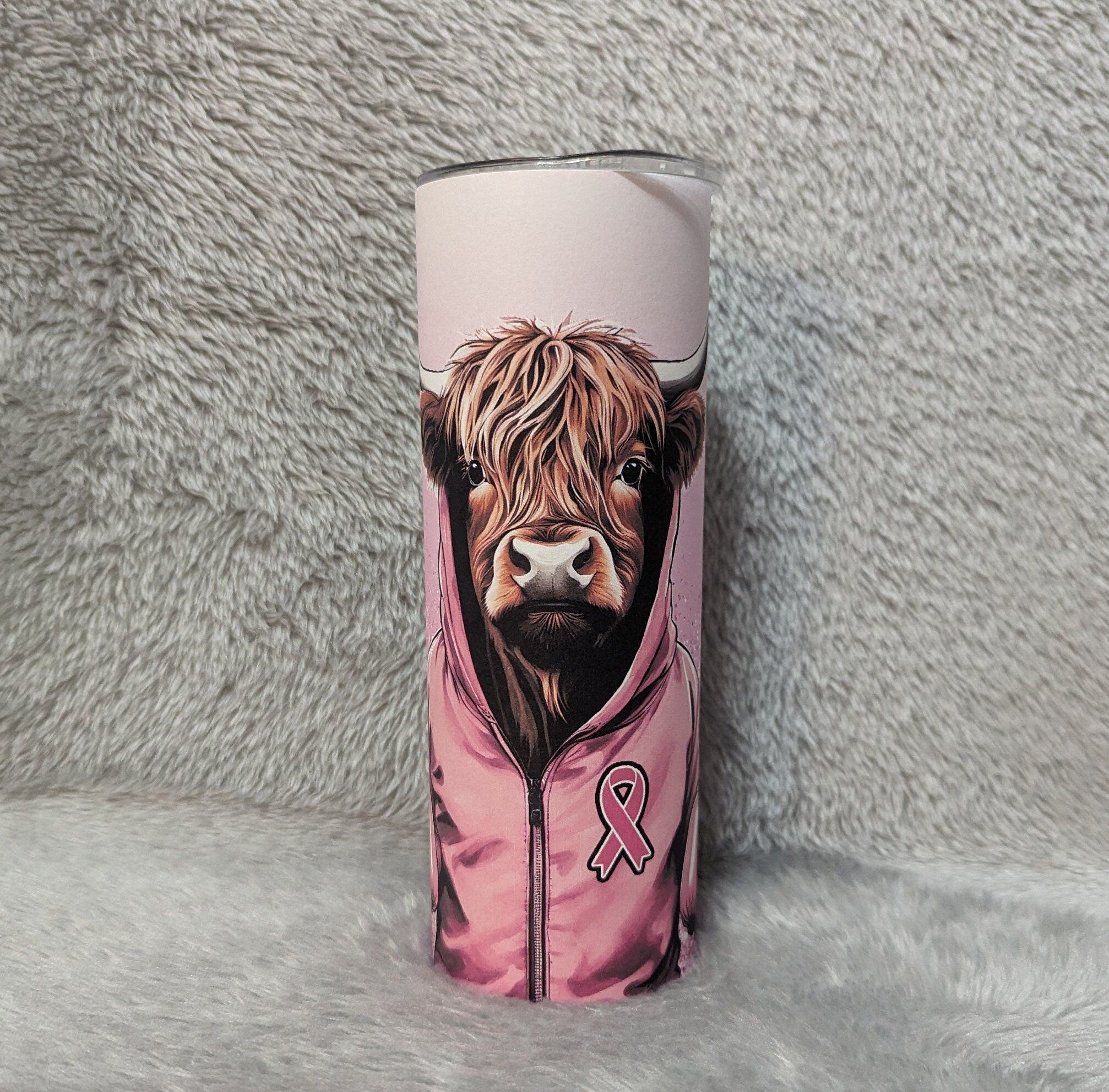 I Am A Survivor Highland Cow Tumbler 20oz With Reusable Straw, Can Be Personalized