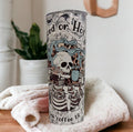 Skeleton Iced or Hot I like it a lot I'll drink coffee til I rot Coffee Tumbler, 20oz With Reusable Straw