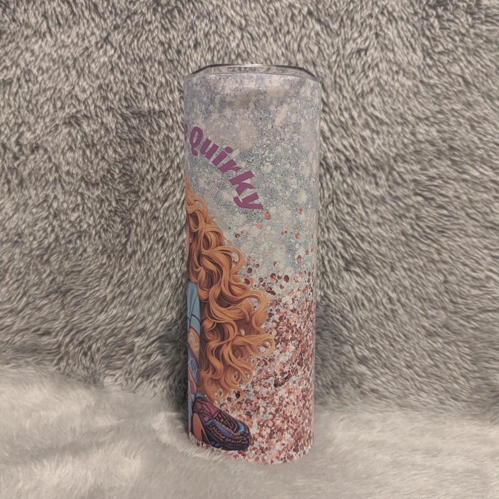 Quirky Girl Tumbler 20oz With Reusable Straw, Can Be Personalized