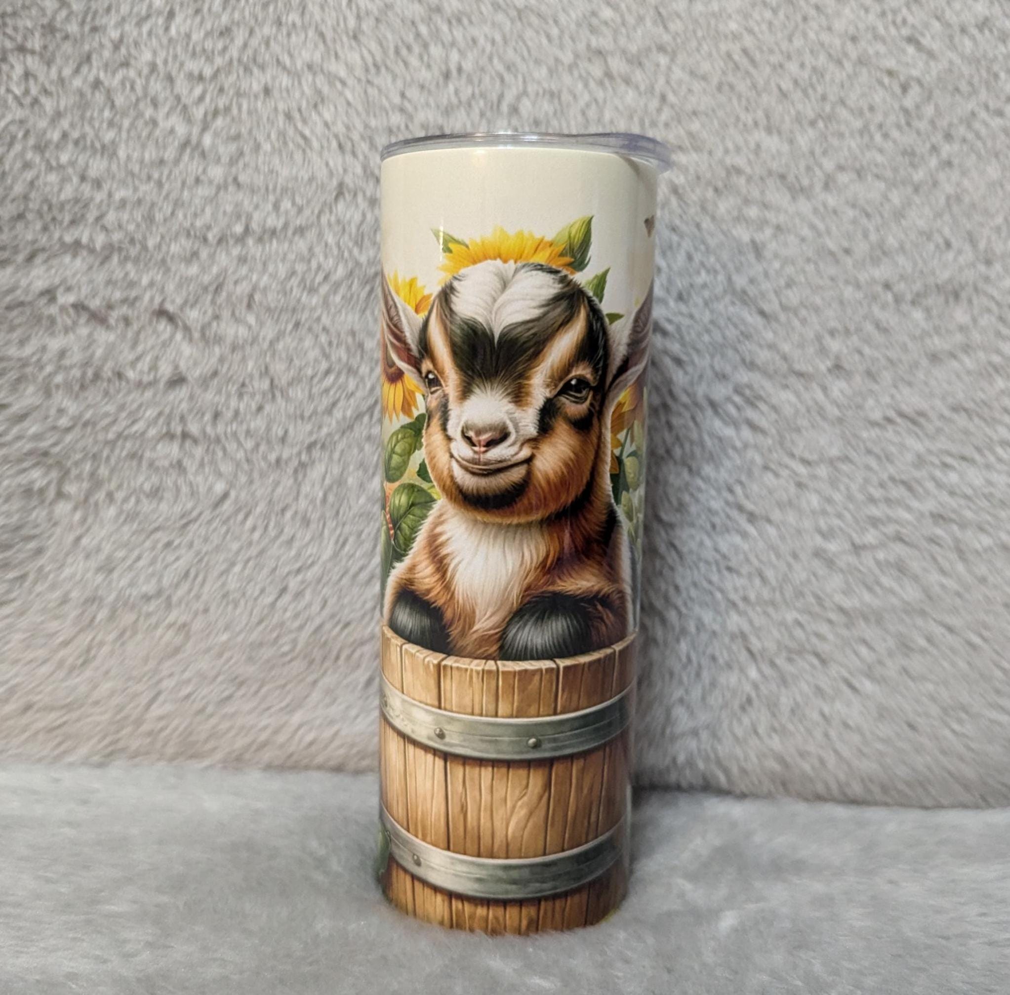 Goat Tumbler 20oz With Reusable Straw, Can Be Personalized