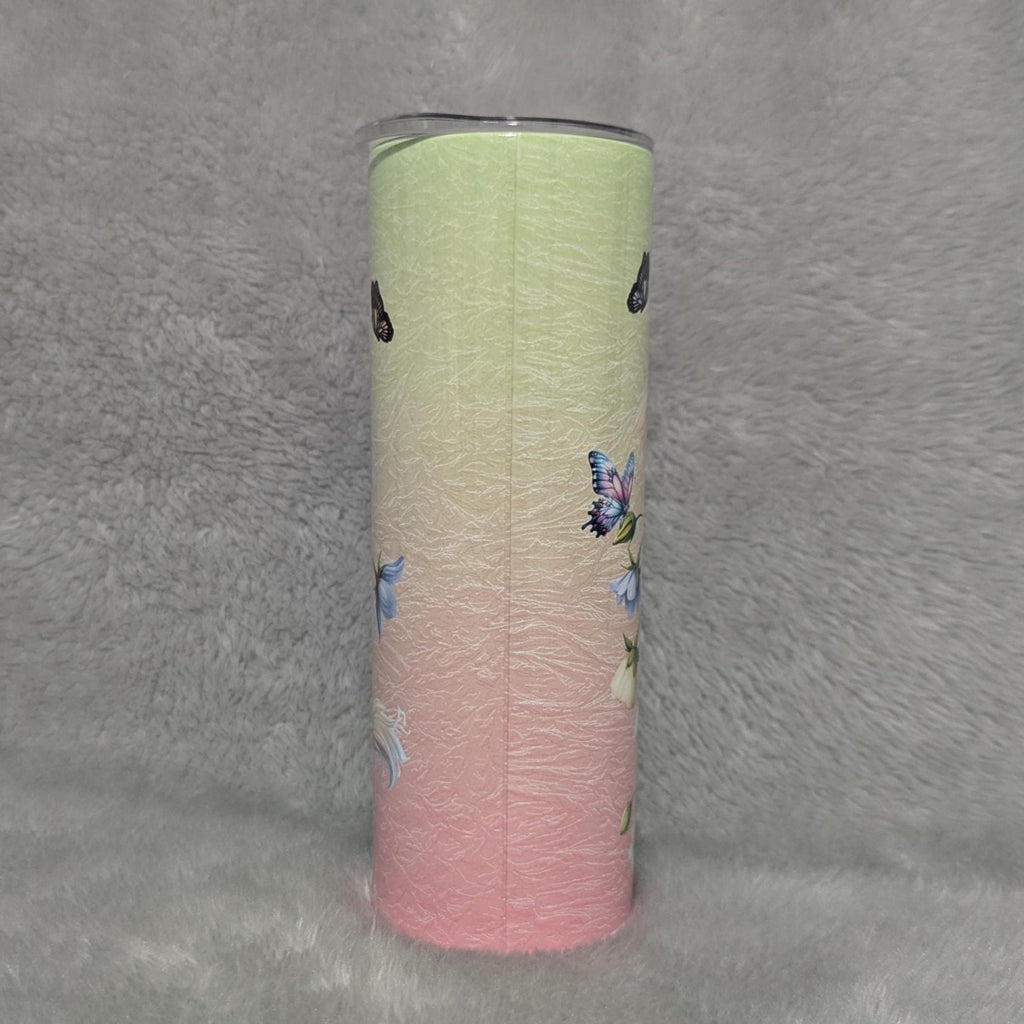 White Highland Cow Tumbler 20oz With Reusable Straw, Can Be Personalized