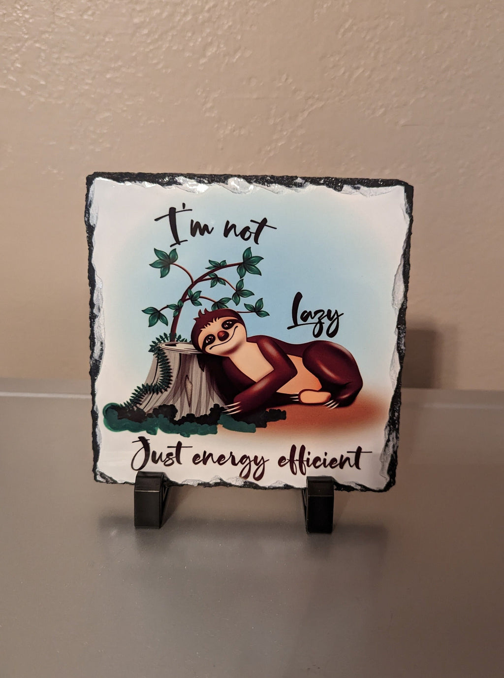Slate Sloth Picture With Display Legs