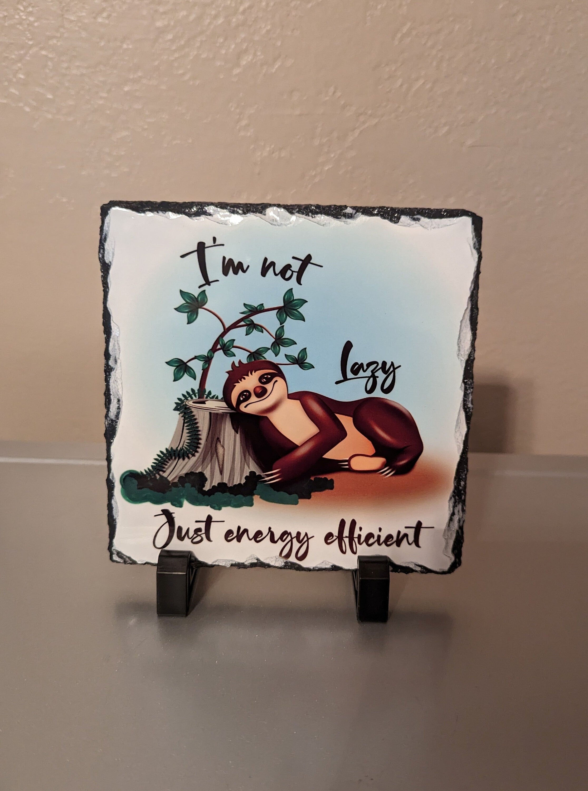 Slate Sloth Picture With Display Legs