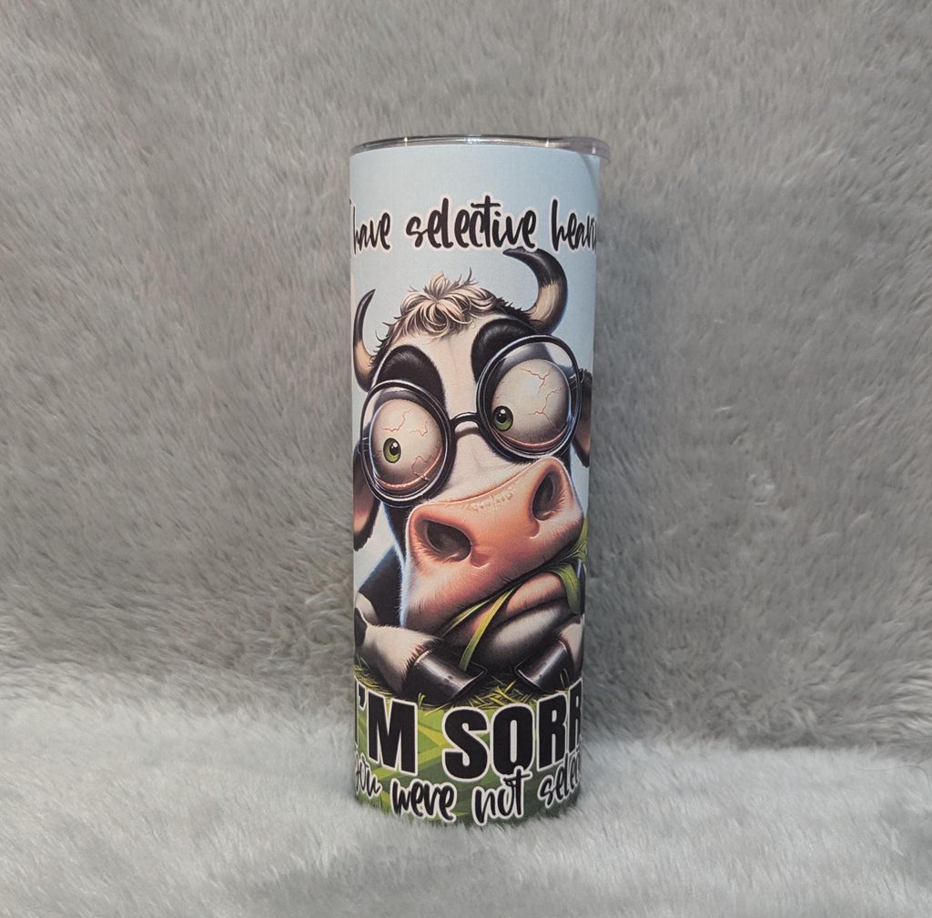 Sarcastic Cow Tumbler 20oz With Reusable Straw, Can Be Personalized