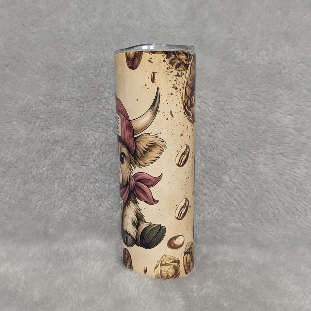 Highland Cow Insulated Tumbler for Coffee Lovers 20oz With Reusable Straw, Can Be Personalized