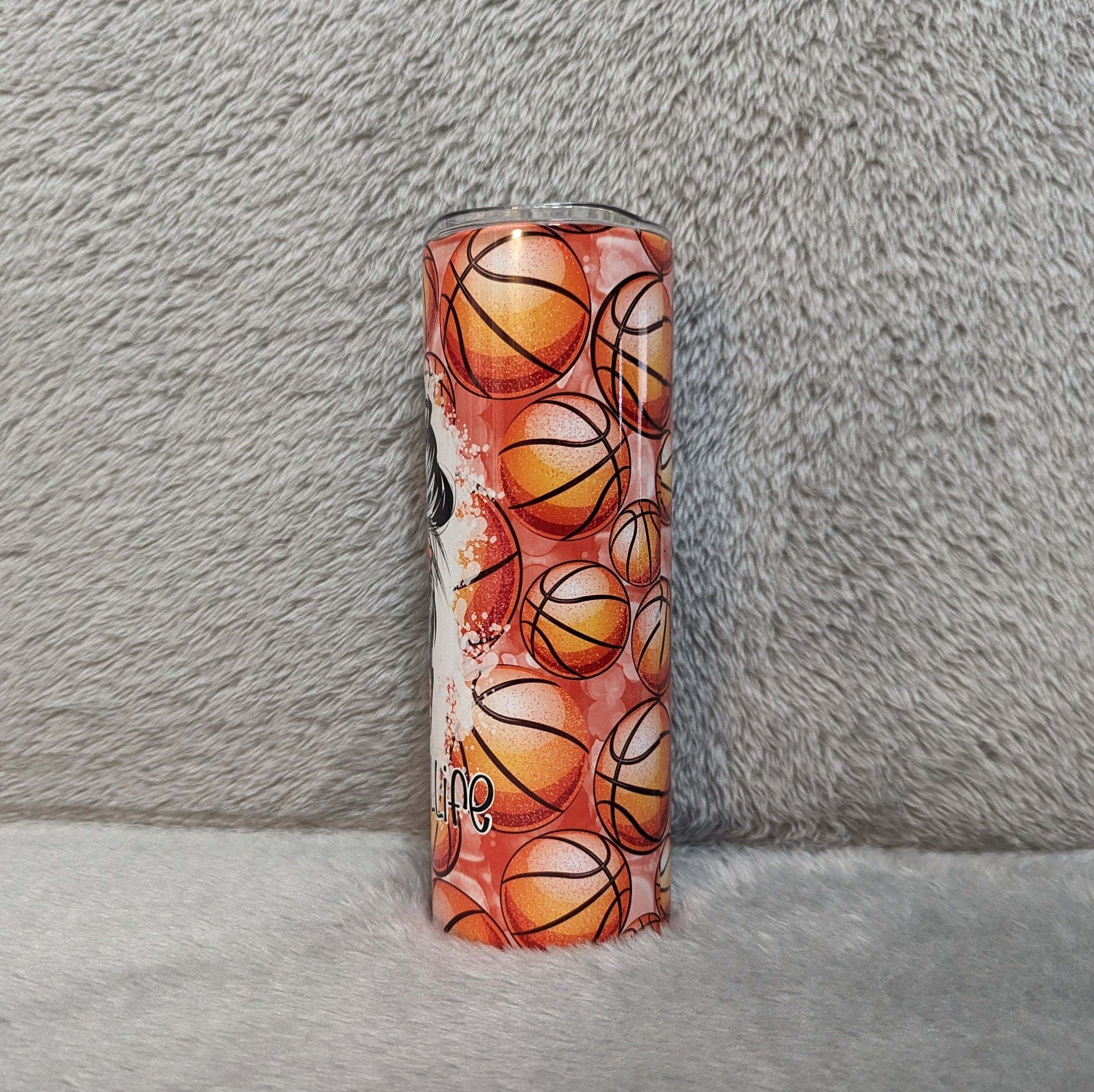 Basketball Mom Tumbler 20oz With Reusable Straw, Can Be Personalized