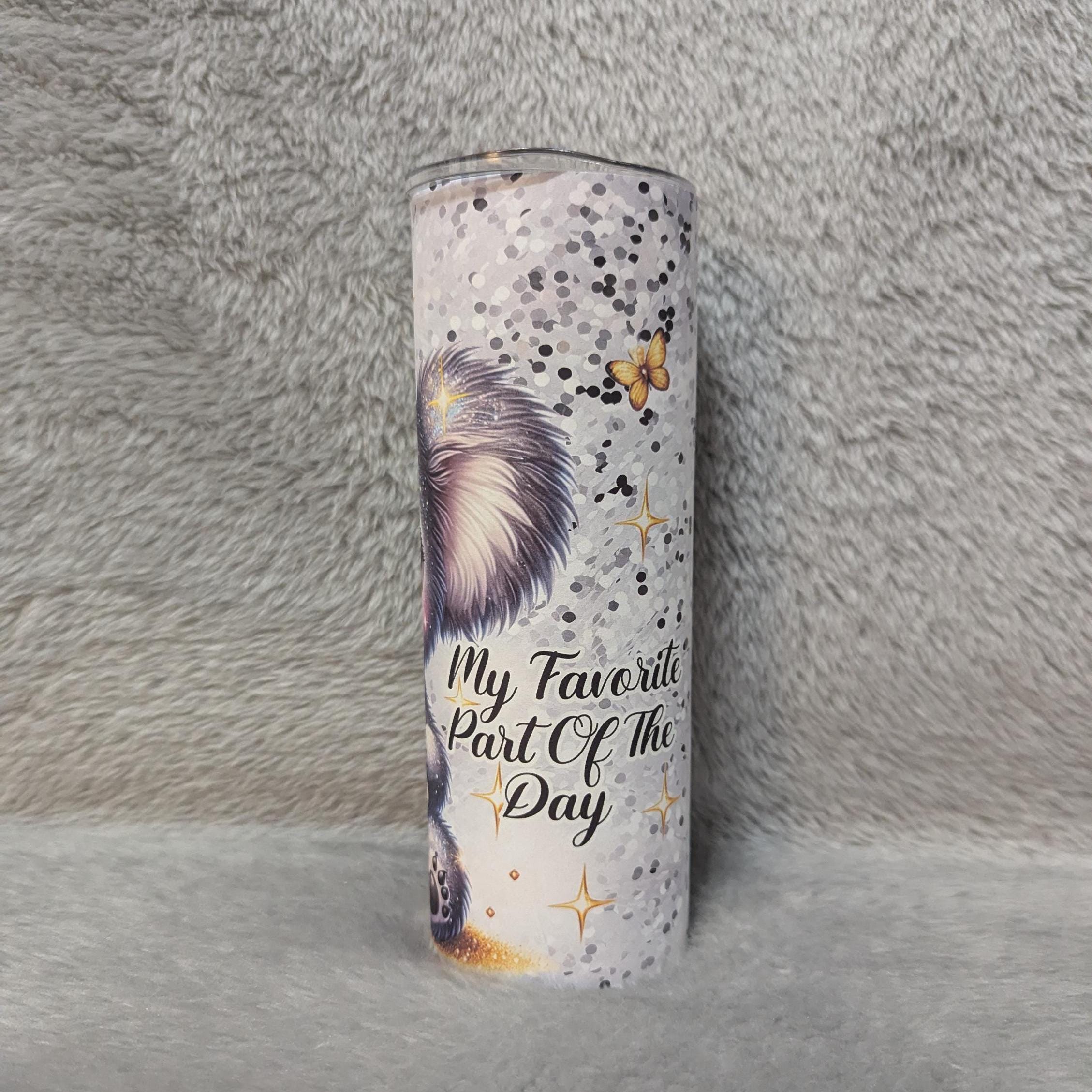 Cute Koala Bear Drinking Coffee Or Tea Saying My Favorite Part Of The Day Tumbler 20oz With Reusable Straw, Can Be Personalized