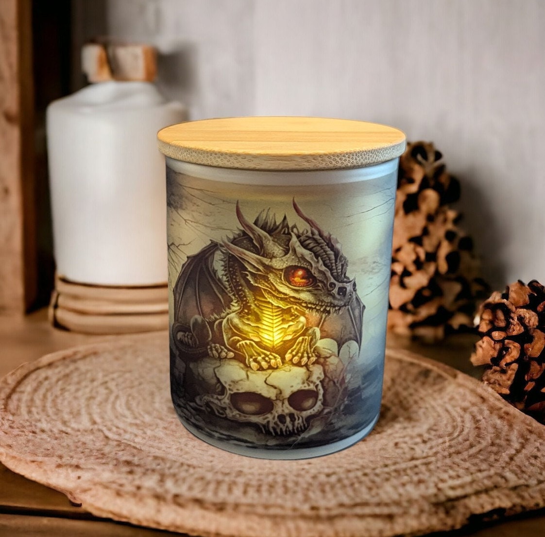 Dragon Candle Holder with Battery Operated Flickering Tea Light