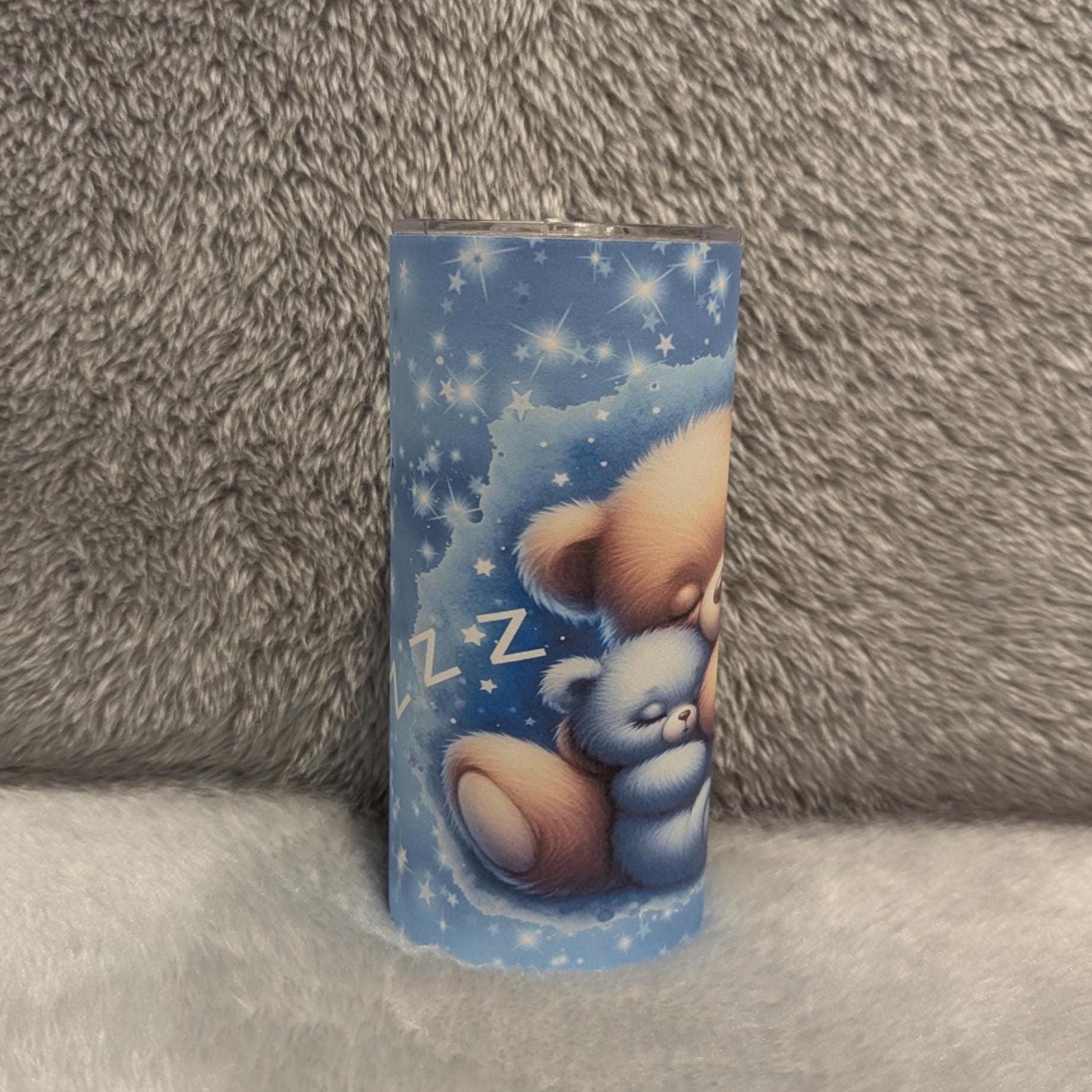 Sleeping Teddy Bear 15oz Tumbler Can Be Personalized